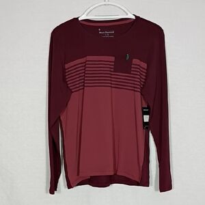 NWT Black Diamond Women's Two-Tone Burgundy Long Sleeve Campus Tee Size Large